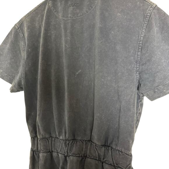 BOSS Hugo Boss Blue Zip Up Short Sleeve Utility Mini Dress Size XL - Picture 14 of 16